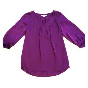 Banana Republic 3/4 Length Jewel Colored Silk Top